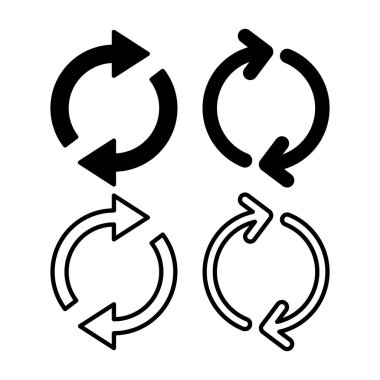 Simge vektör illüstrasyonunu tazele. İşareti ve sembolü yeniden yükle. Simgeyi güncelle.