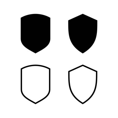 Kalkan simgesi vektör illüstrasyonu. Koruma ikonu. Güvenlik işareti ve sembol