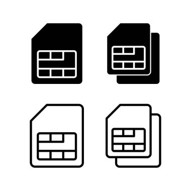 Sim kart simgesi vektör illüstrasyonu. çift sim kart işareti ve sembol