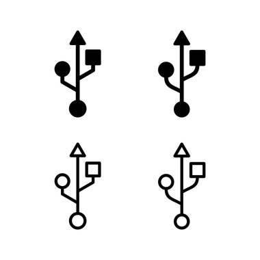 Usb simge vektör illüstrasyonu. Flaş disk işareti ve sembol. Flash disk işareti.