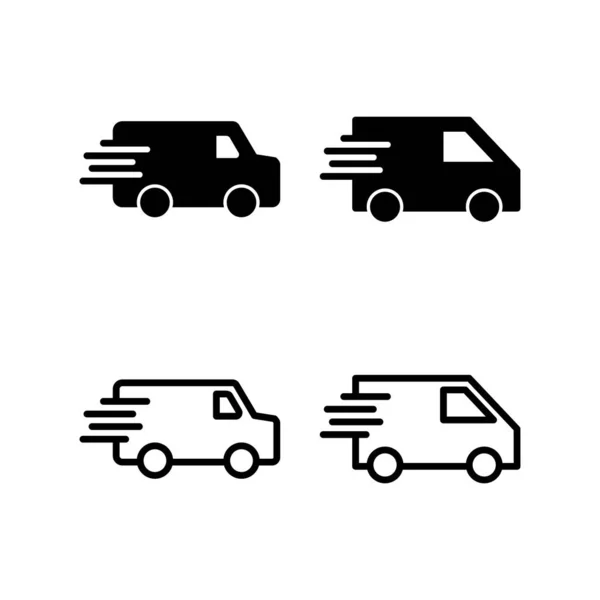 Εικονογράφηση Φορέα Εικονίδιο Φορτηγό Παράδοσης Σημάδι Και Σύμβολο Φορτηγού Παράδοσης — Διανυσματικό Αρχείο