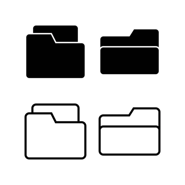文件夹图标矢量插图 文件夹符号和符号 — 图库矢量图片