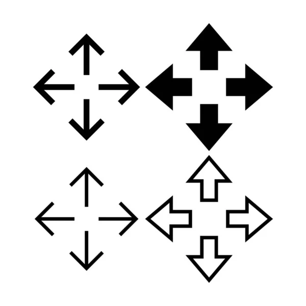Illustration Vectorielle Icône Plein Écran Agrandir Jusqu Signe Symbole Plein — Image vectorielle