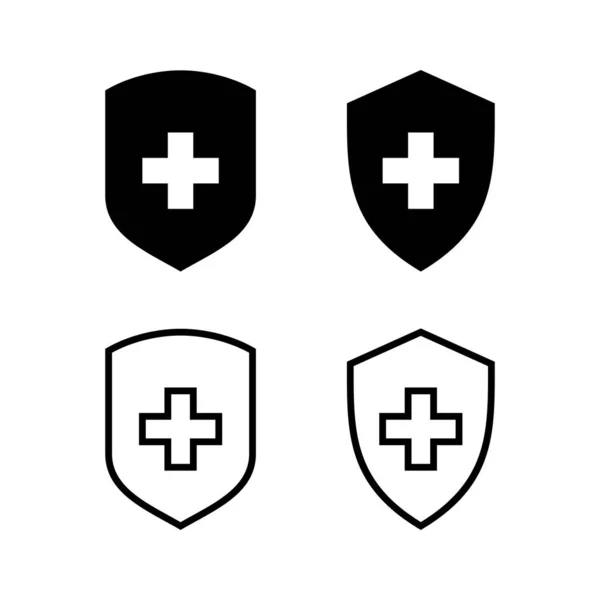 Illustration Vectorielle Icône Assurance Maladie Signature Symbole Document Assurance — Image vectorielle