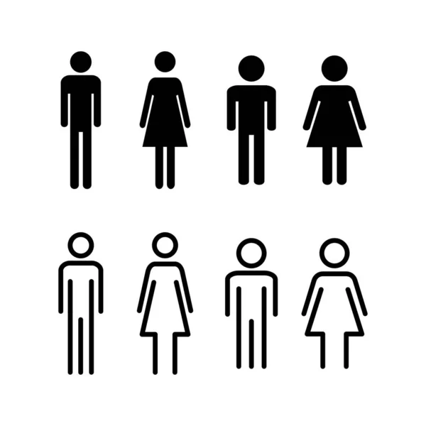 Man Woman Icon Vector Illustration Male Female Sign Symbol Girls — Stock Vector