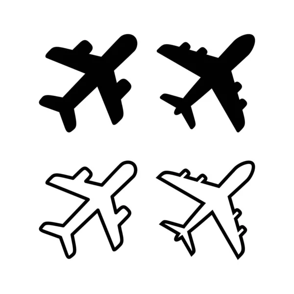 Ilustração Vetor Ícone Plano Sinal Símbolo Avião Símbolo Transporte Aéreo — Vetor de Stock