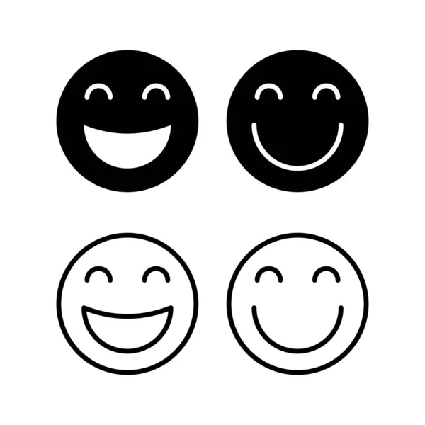 Gambar Vektor Ikon Senyum Ikon Emoticon Senyum Tanda Umpan Balik - Stok Vektor