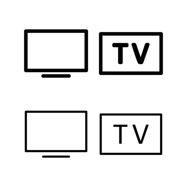Иллюстрация Вектора Иконки Телевизора Телевизионный Знак Символ — стоковый вектор