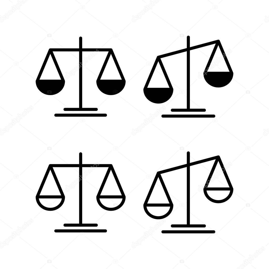 Scales icon vector illustration. Law scale icon. Justice sign and symbol