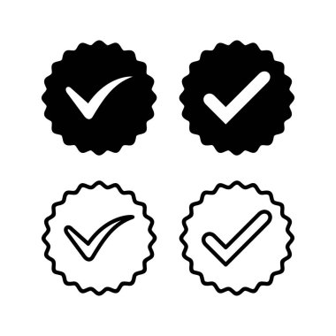 Onaylanmış ikon vektör illüstrasyonu. Sertifikalı Madalya Simgesi. işaretle
