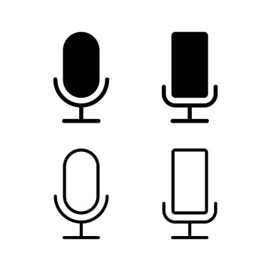 Mikrofon ikonu vektör çizimi. Karaoke işareti ve sembol