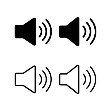 Sözcü simgesi vektör illüstrasyonu. Ses düzeyi ve sembol. Hoparlör ikonu. ses sembolü