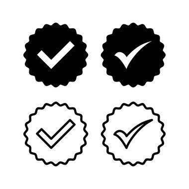 Onaylanmış ikon vektör illüstrasyonu. Sertifikalı Madalya Simgesi. işaretle