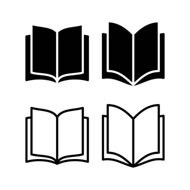 Kitap ikonu vektör çizimi. Açık kitap işareti ve sembol. Kitap simgesi