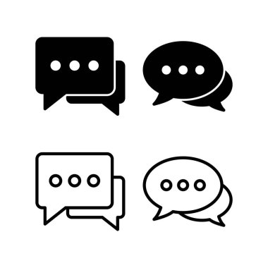 Sohbet ikonu vektör illüstrasyonu. Konuşma balonu işareti ve sembol. Yorum simgesi. ileti