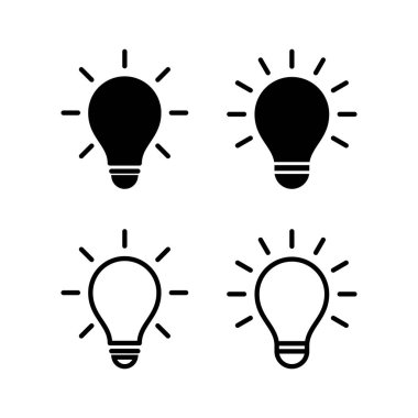 Lamba ikonu vektör illüstrasyonu. Ampul işareti ve sembol. fikir sembolü.