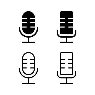 Mikrofon ikonu vektör çizimi. Karaoke işareti ve sembol