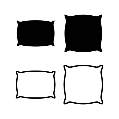 Yastık simgesi vektör çizimi. Yastık işareti ve sembol. Rahat yumuşacık yastık.