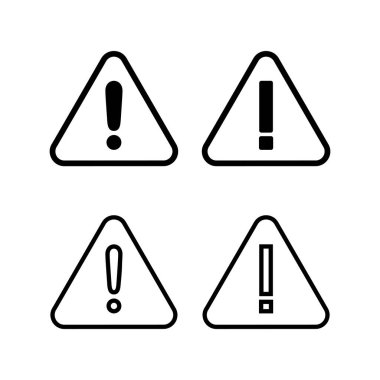 Ünlem tehlikesi işareti illüstrasyonu. Dikkat işareti ve sembol. Tehlike uyarısı işareti