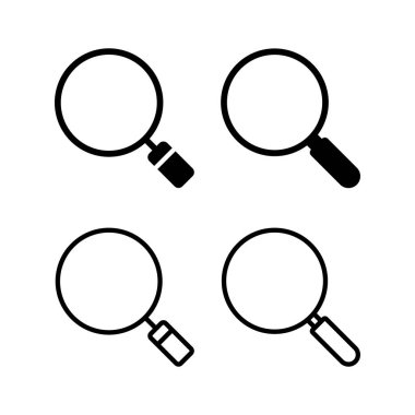 Arama simgesi vektör illüstrasyonu. Büyüteç işareti ve sembolü ara