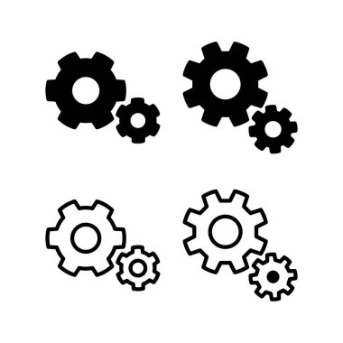 Simge vektör illüstrasyonu ayarlanıyor. İşaret ayarları ve sembol. Vites İşareti