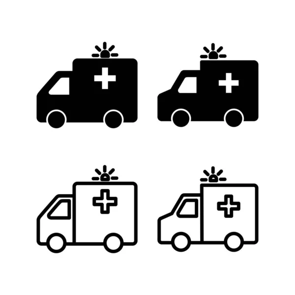 Ilustração Vetor Ícone Ambulância Sinal Caminhão Ambulância Símbolo Ambulância Carro — Vetor de Stock