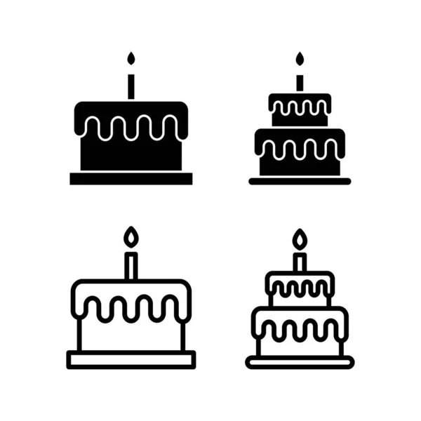 Торт Значок Векторні Ілюстрації Торт Знак Символ Піктограма Торта День — стоковий вектор
