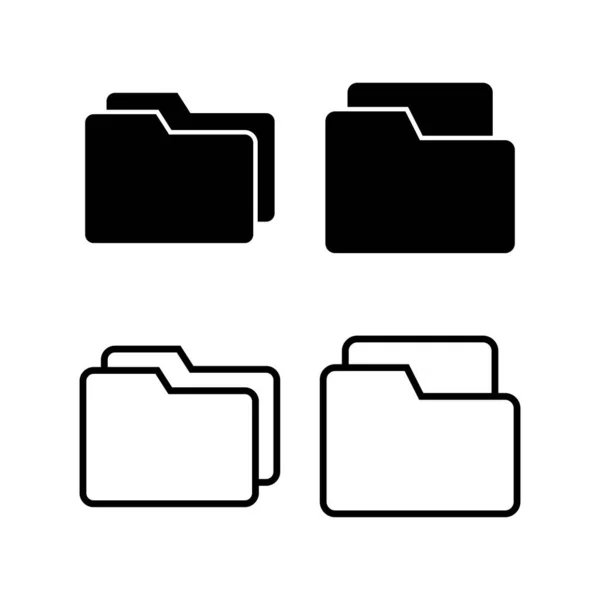 文件夹图标矢量插图 文件夹符号和符号 — 图库矢量图片