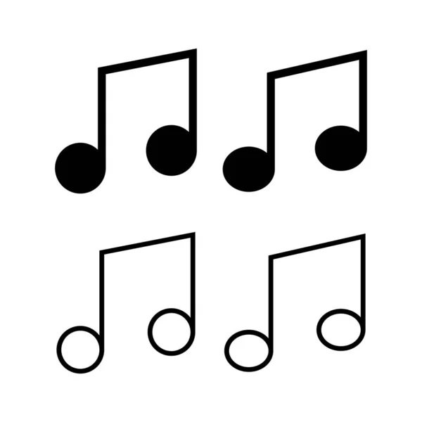 音乐图标矢量插图 注意音乐符号和符号 — 图库矢量图片