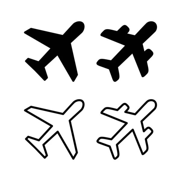 Icono Plano Ilustración Vectorial Signo Símbolo Del Avión Símbolo Transporte — Archivo Imágenes Vectoriales