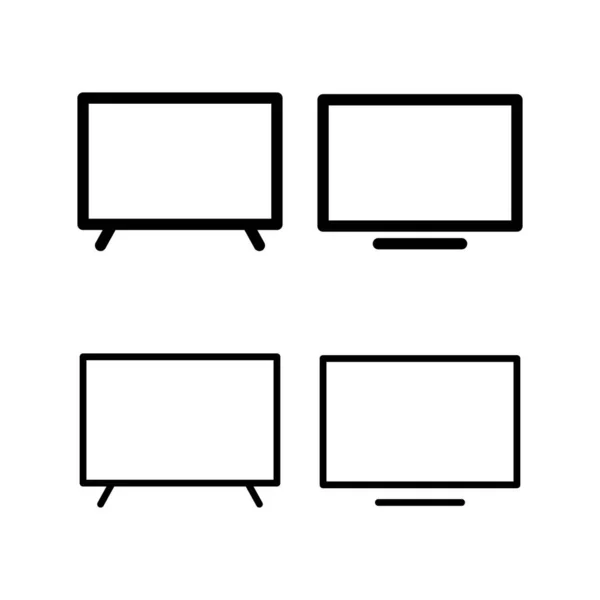 Illustrazione Vettoriale Icona Segno Simbolo Della Televisione — Vettoriale Stock