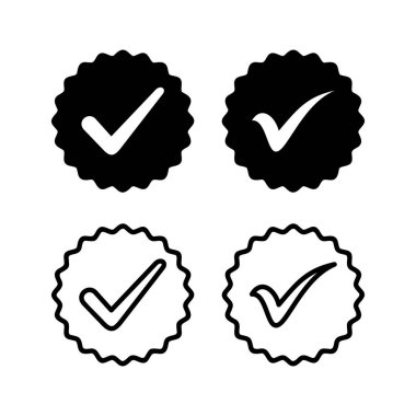 Onaylanmış ikon vektör illüstrasyonu. Sertifikalı Madalya Simgesi. işaretle