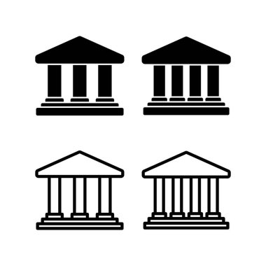 Banka simgesi vektör illüstrasyonu. Banka işareti ve sembol, müze, üniversite