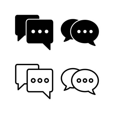 Sohbet ikonu vektör illüstrasyonu. Konuşma balonu işareti ve sembol. Yorum simgesi. ileti