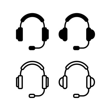 Kulaklık ikonu vektör illüstrasyonu. Kulaklık işareti ve sembol