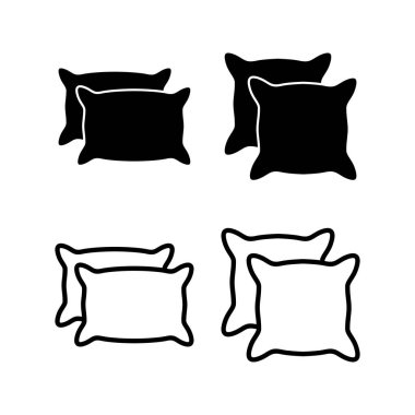 Yastık simgesi vektör çizimi. Yastık işareti ve sembol. Rahat yumuşacık yastık.