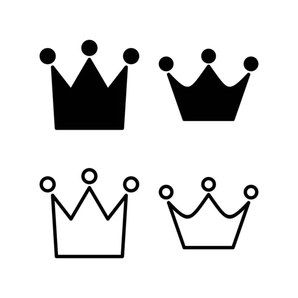 Icono Corona Ilustración Vectorial Signo Corona Símbolo — Archivo Imágenes Vectoriales