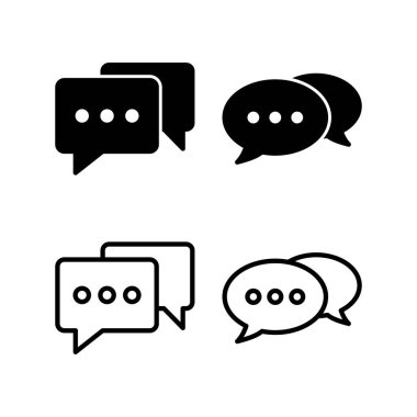 Sohbet ikonu vektör illüstrasyonu. Konuşma balonu işareti ve sembol. Yorum simgesi. ileti