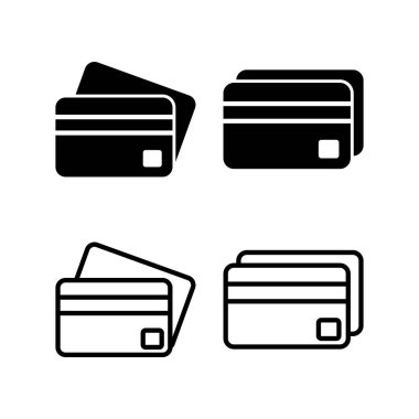 Kredi kartı ikonu vektör illüstrasyonu. Kredi kartı ödeme imzası ve sembolü