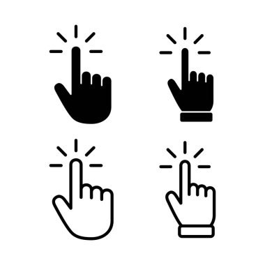 El imleç simgesi vektör illüstrasyonu. İmleç işareti ve sembol. el imleç simgesi clik