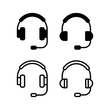 Kulaklık ikonu vektör illüstrasyonu. Kulaklık işareti ve sembol