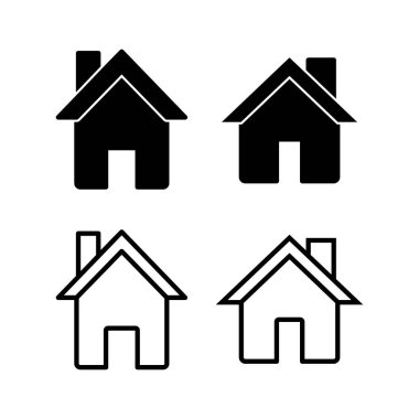 Ev ikonu vektör illüstrasyonu. Ev işareti ve sembol