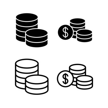 Para ikonu vektör illüstrasyonu. Para işareti ve sembol