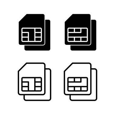 Sim kart simgesi vektör illüstrasyonu. çift sim kart işareti ve sembol