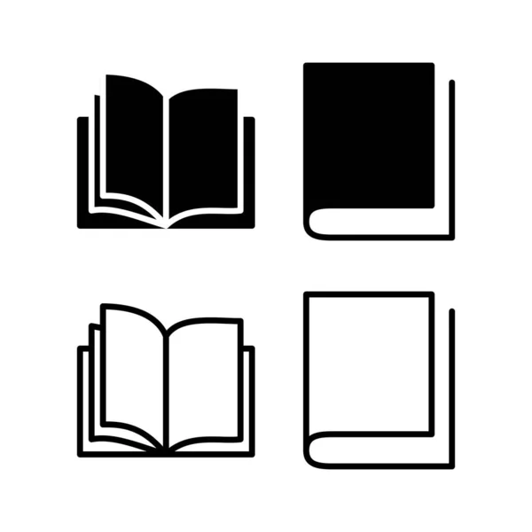 图书图标矢量插图 打开书签和符号 电子书图标 — 图库矢量图片