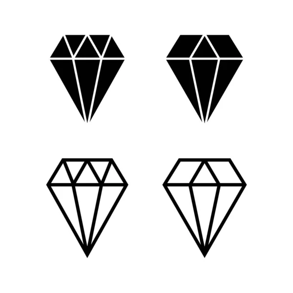 Ilustración Vector Icono Diamante Gemas Diamantes Signo Símbolo — Vector de stock
