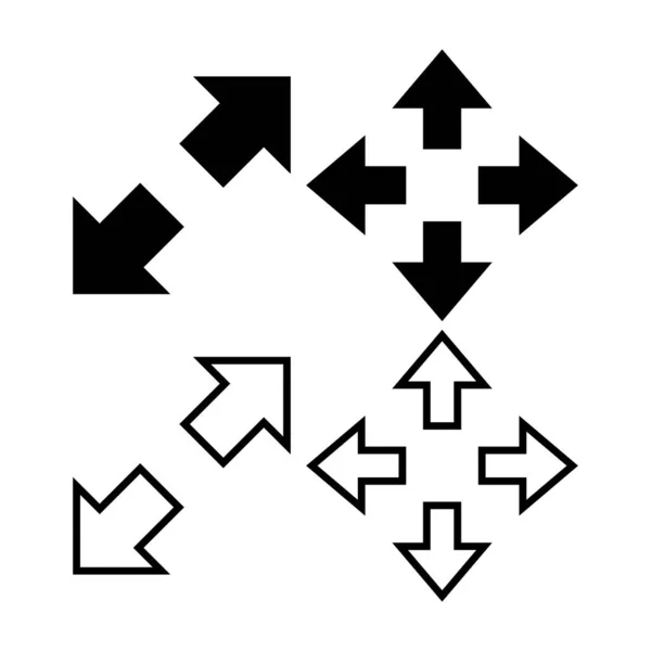 Полноэкранная Векторная Иллюстрация Значков Расшириться Полного Экрана Знак Символ Символ — стоковый вектор