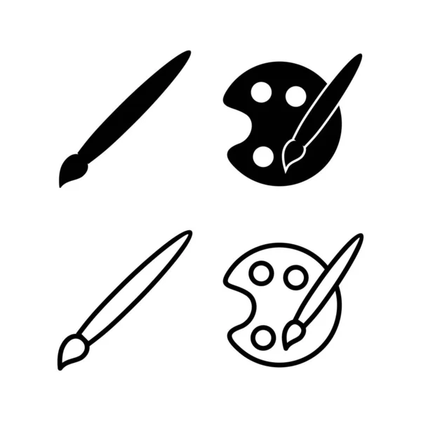 Малювати Піктограму Векторні Ілюстрації Знак Символ Пензля Вектор Піктограми Фарби — стоковий вектор