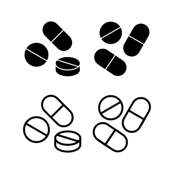 Pills Icon Vector Illustration Capsule Icon Drug Sign Symbol — Stock Vector