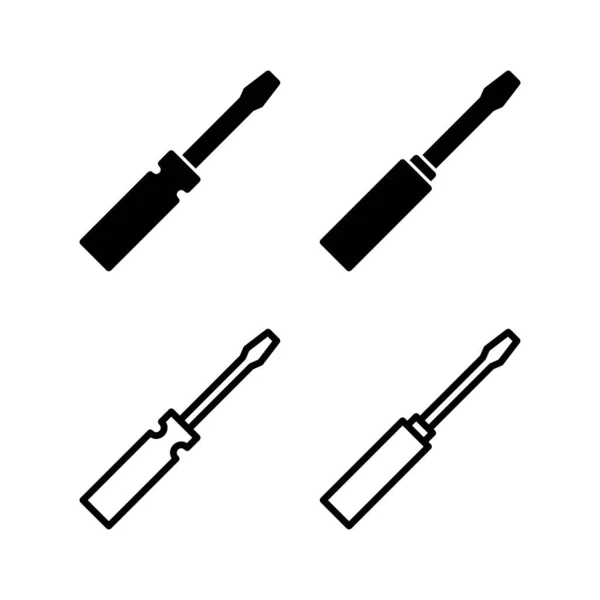 螺丝刀图标矢量插图 工具符号和符号 — 图库矢量图片